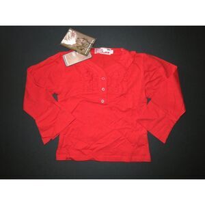 Baby Gassy Gooma girls red tuxedo ruffle long bell sleeve top shirt holiday 7